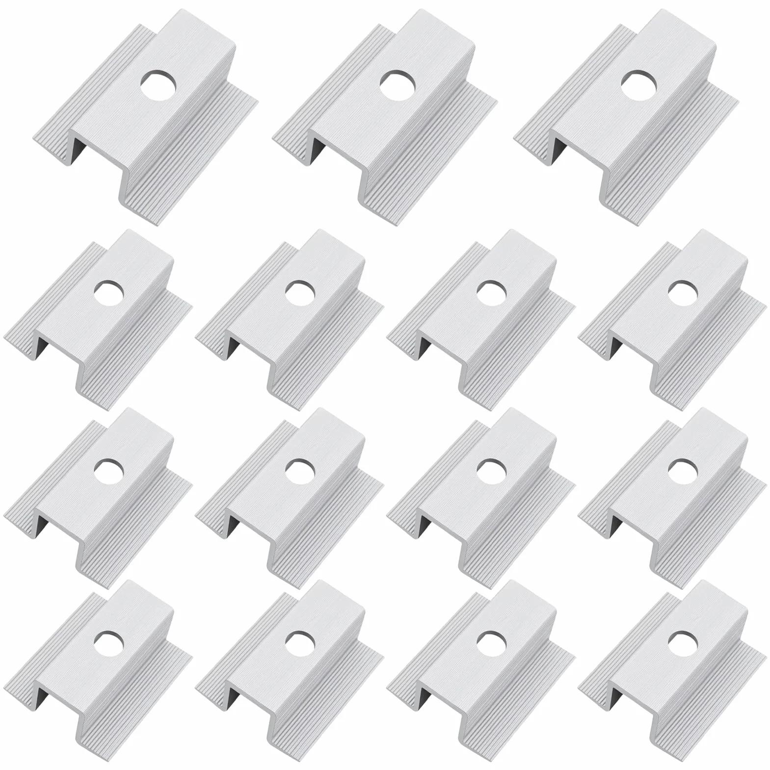 15 pezzi morsetto centrale in alluminio PV pannelli solari fotovoltaici guida di montaggio accessori per modulo altezza 30-50 mm modulo solare morsetto per il montaggio di profili in alluminio