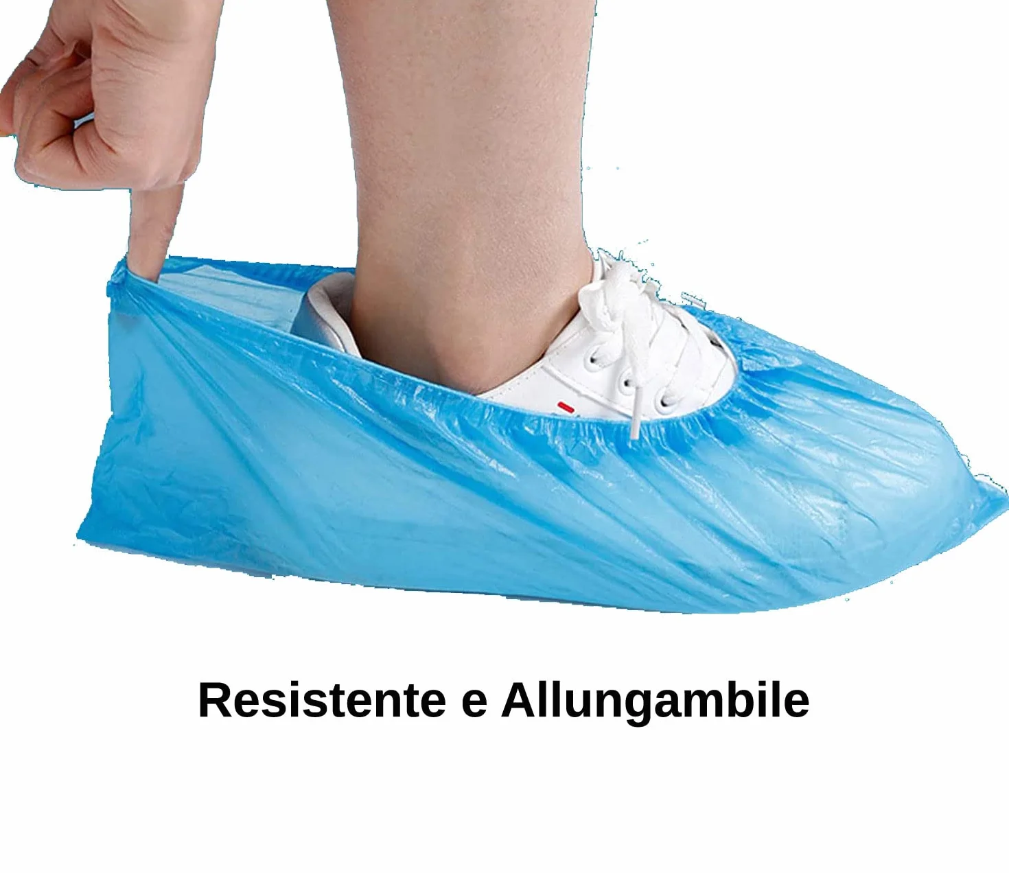 Copriscarpe Impermeabili MAQA 100 pz 42 cm Calzari Monouso USA e Getta Antiscivolo Blu