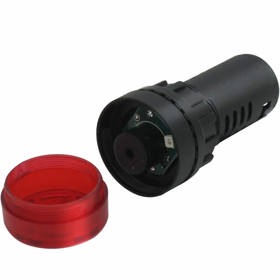 mxuteuk 2 pezzi 22mm AC/DC 24V LED rosso cicalino lampeggiante indicatore di avvertimento AD16-22SM-RR24V