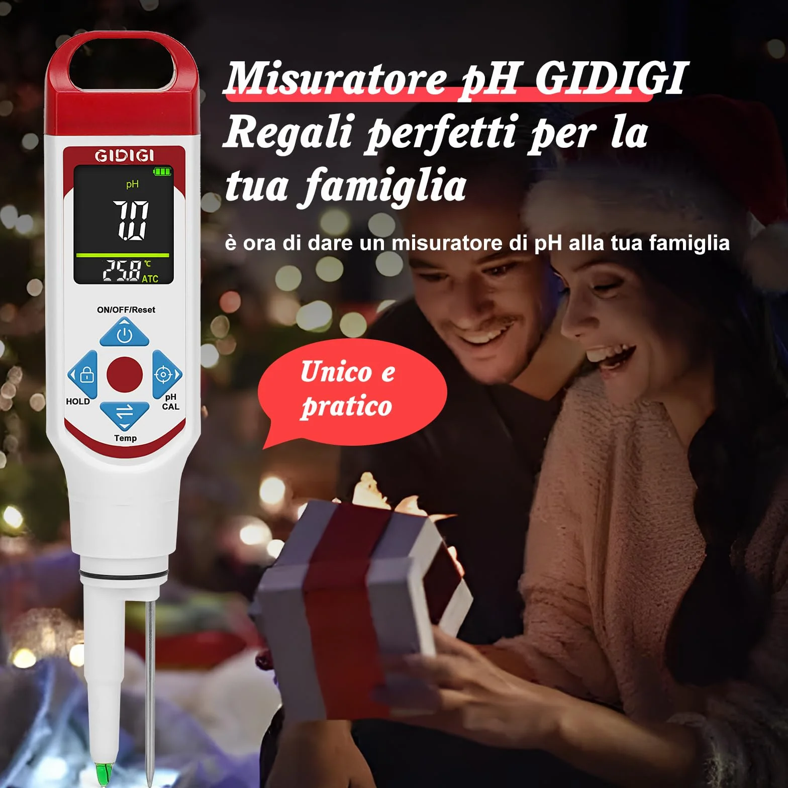Misuratore di pH per la fermentazione alimentare, display a colori punta a lancia tester di pH per alimenti con ATC per cosmetici, lievito madre, Carne, formaggio, prodotti in scatola，Sottaceto