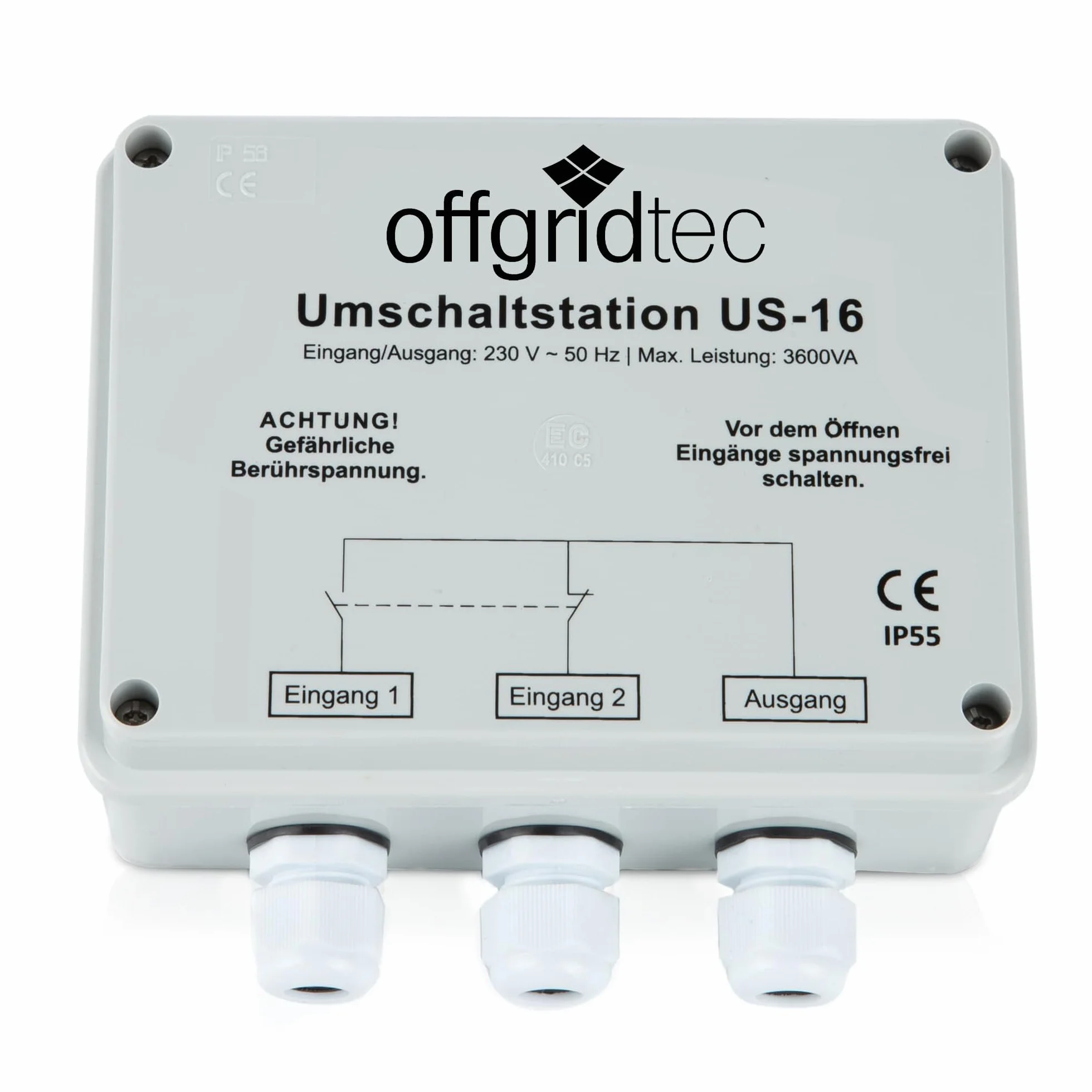Offgridtec Stazione di commutazione per circuito prioritario di rete US-16, 230 V, 16 A, 3600 W
