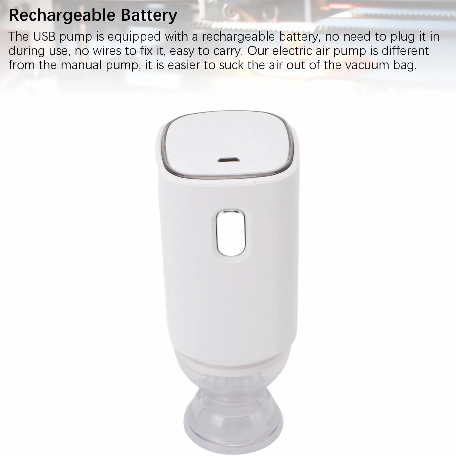 Pompa per Vuoto a Filamento Stampante 3D, Pompa Automatica Efficiente 90W USB per Borse di Conservazione, ABS Ricaricabile, Leggero per Ufficio e Casa