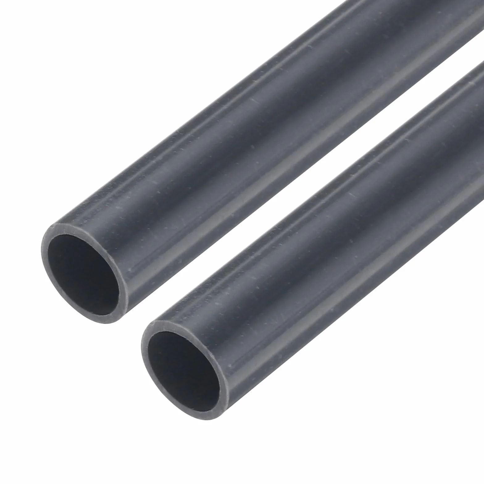 Tubo Rigido in PVC 9mm ID 11mm OD 9" Grigio Scuro per Artigianato, Guaina Cavi 2pz