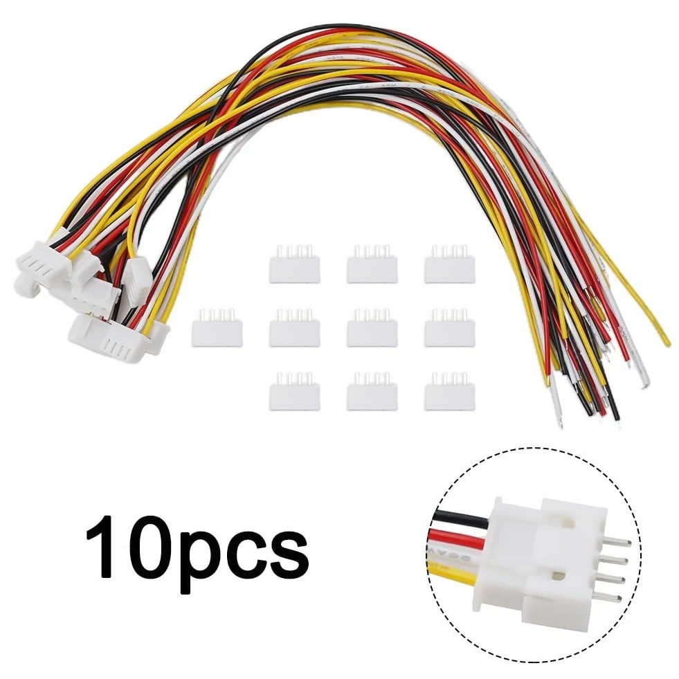 Set di 10 connettori pre-cablati JST XH2,54 mm 24AWG con opzioni a 2 pin, 3 pin, 4 pin, per un montaggio rapido in officine elettroniche (4p)