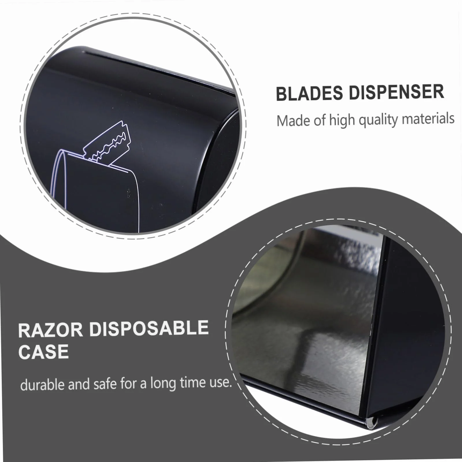 Custodia per Dispenser di Lame da Rasoio in Ferro Nero 2 Pezzi, Smaltimento Sicuro Lamette Usate per Barber Shop