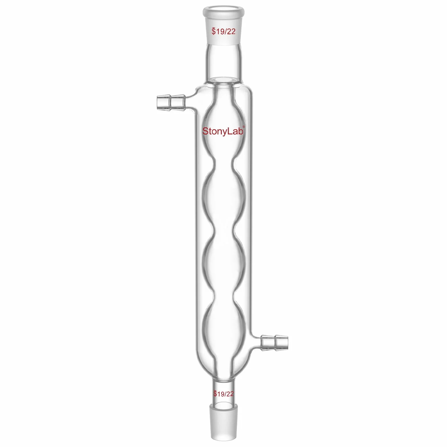 stonylab Condensatore Allihn con Giunti 19/22, Condensatore da Laboratorio in Vetro Borosilicato per Distillazione, Riflusso, Esperimenti di Chimica, Lunghezza Camicia a Spirale 200 mm