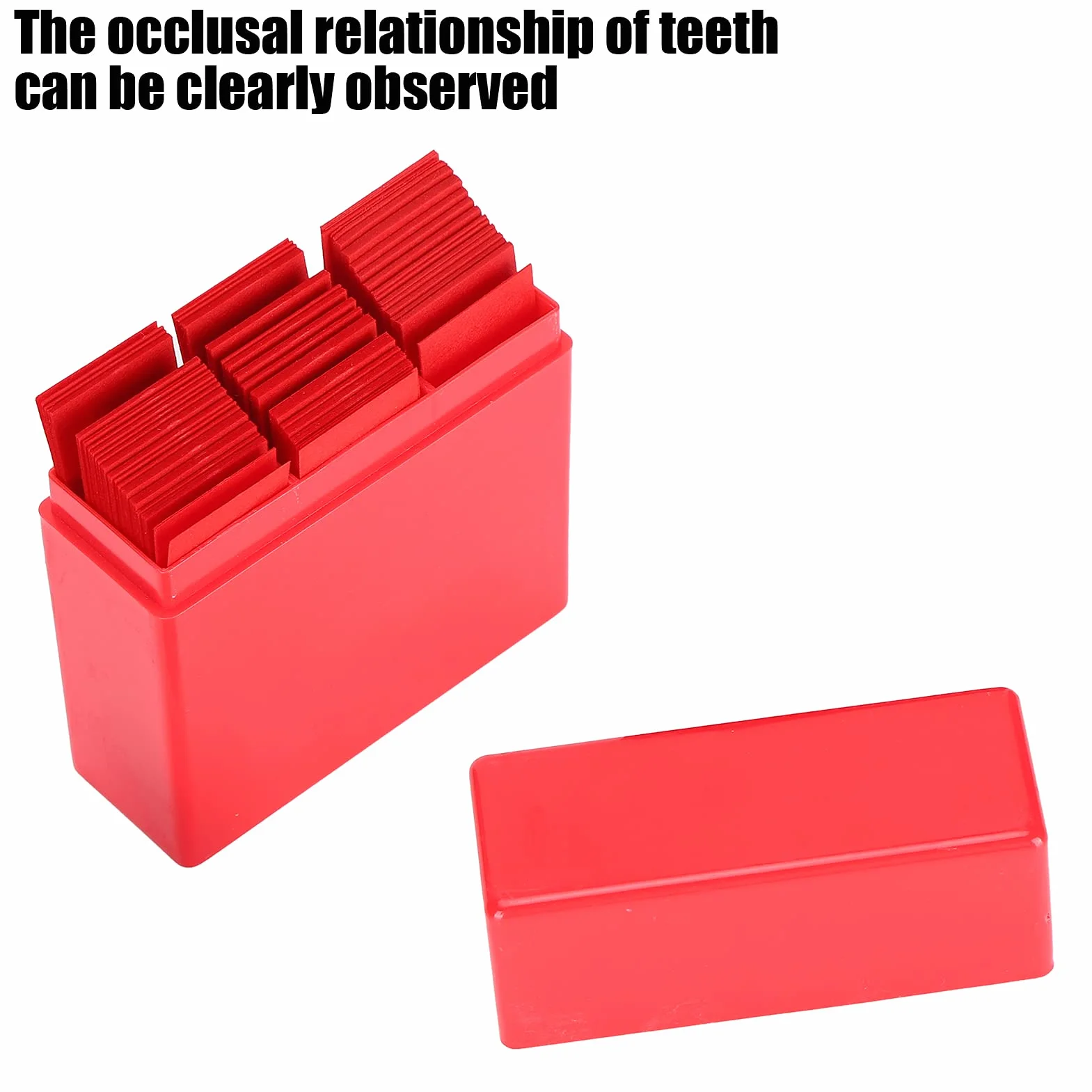 Carta Articolata Dentale 300 Pezzi Rosso con Dispenser Plastica Forniture Odontoiatriche