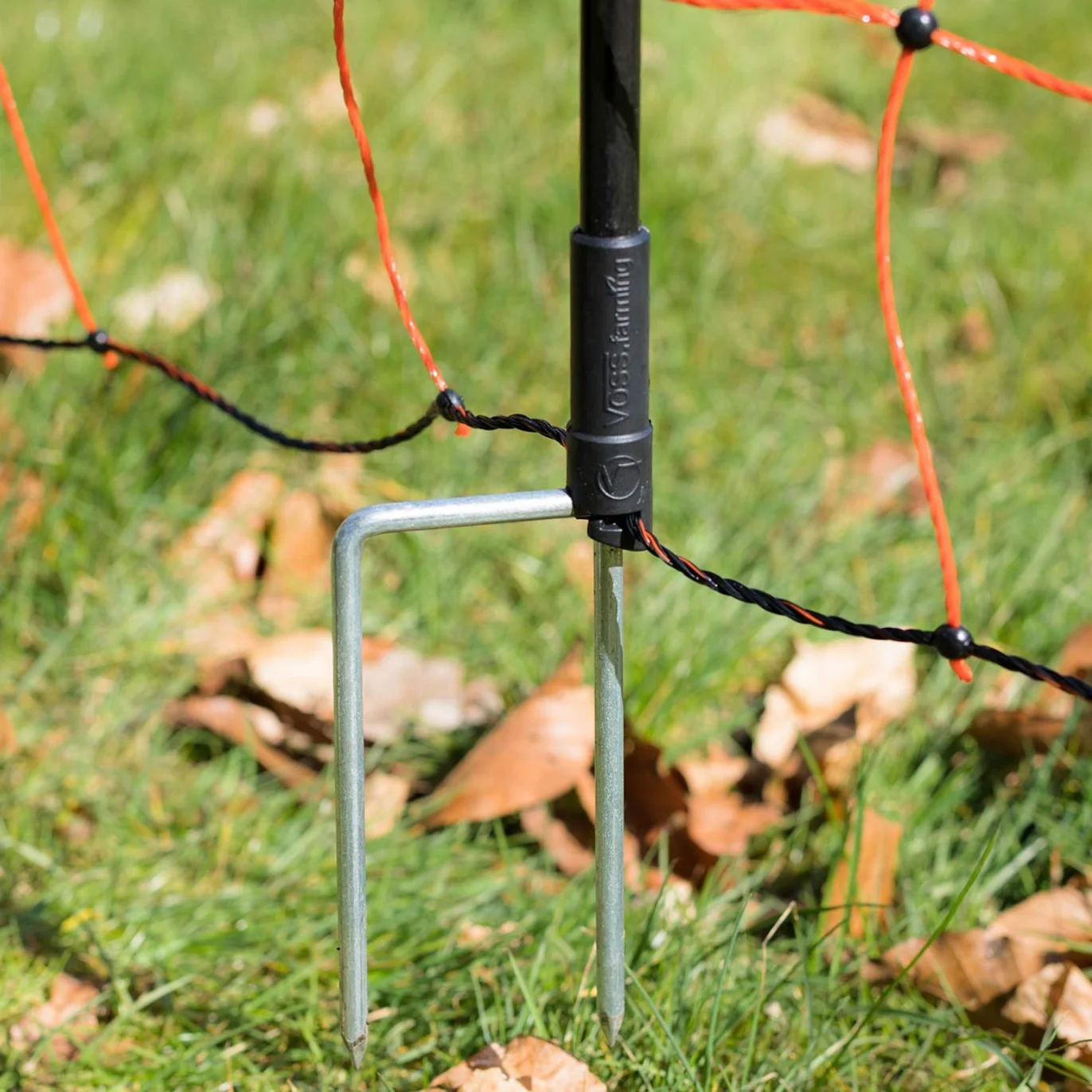 VOSS.farming Rete per pascoli di Pecore farmNET 50 m Altezza 90 cm a Punta Doppia 14 Pali Arancione
