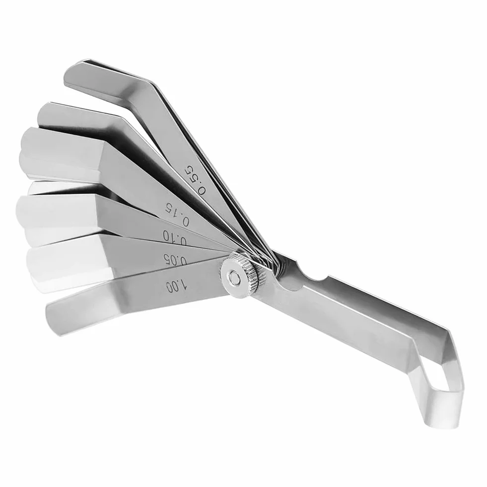 Misuratore di Spessimetro Curvo 16 Lamine 0,05-1,00 mm Strumento per Saldatura Acciaio Inossidabile