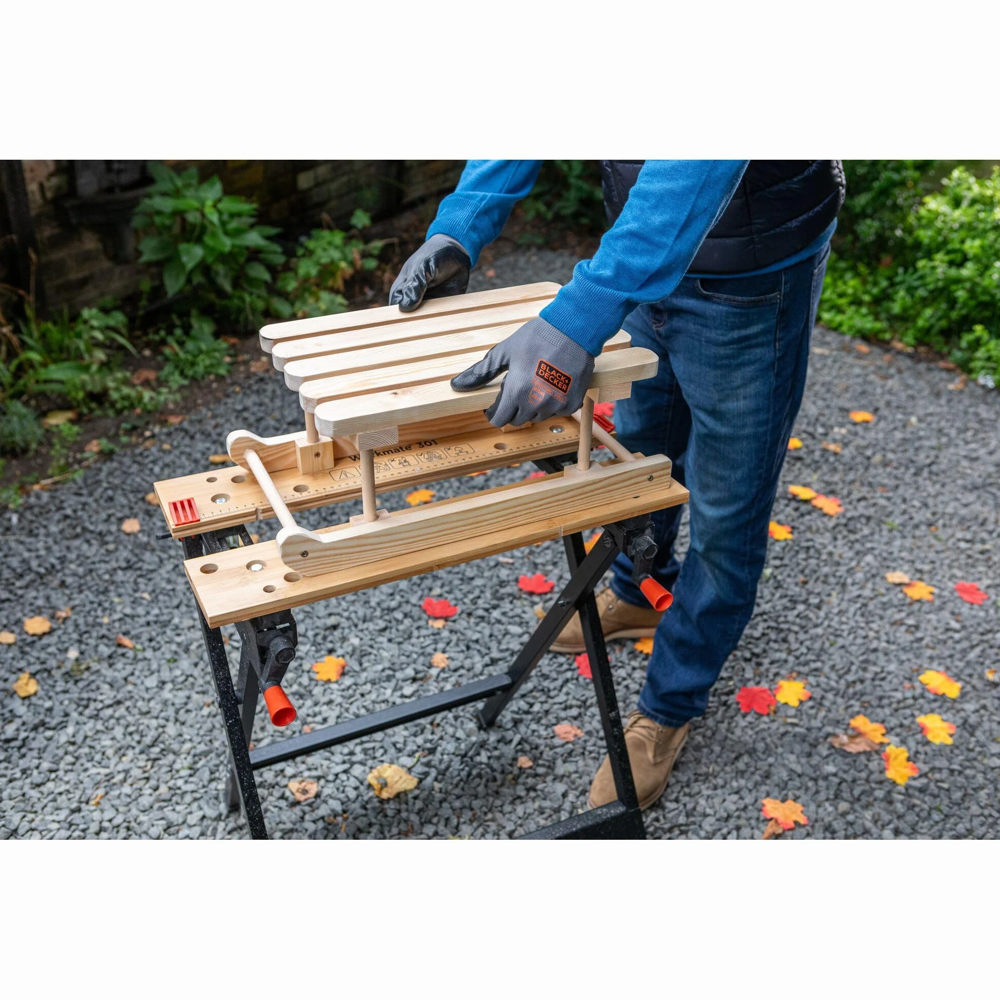 BLACK+DECKER, Banco da Lavoro Workmate, Black/Wood, 15.5 x 84 x 12.5 cm. WM301-XJ