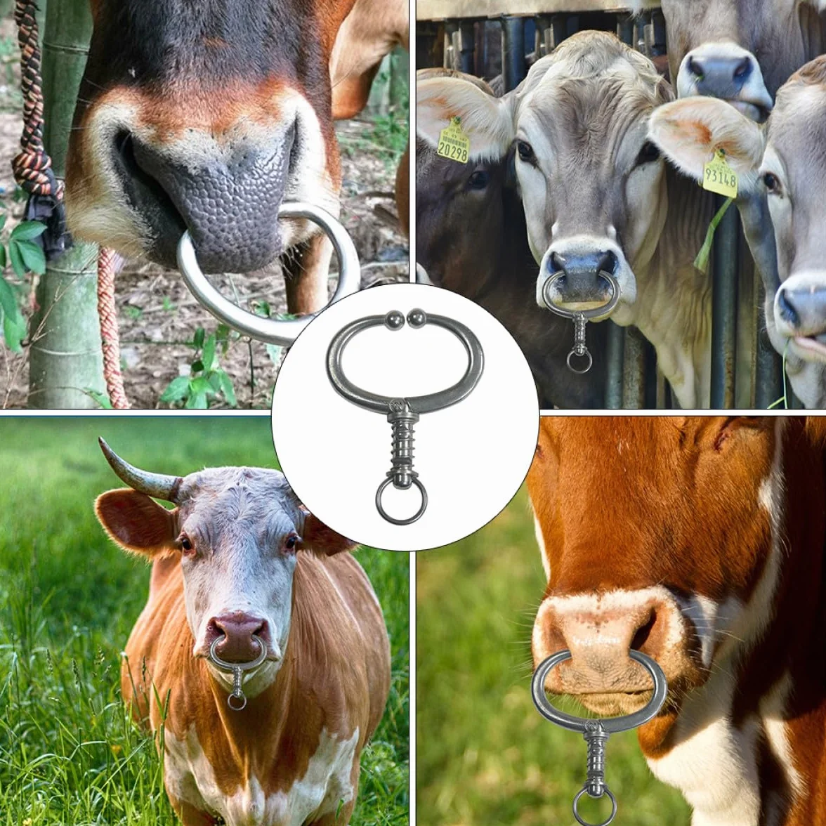 Anello Nasale in Acciaio Inox per Bovini Pinza a Becchi Spessi