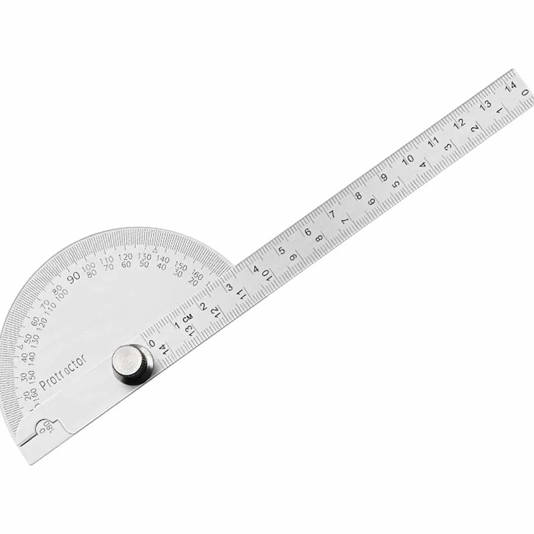 Goniometro, 0-180° Goniometro Metallo Con Vite Di Bloccaggio Regolabile,Ajustable Goniometro In Acciaio Inox Universale Con Scala Righello Per Falegname Scuola Marcatura Disegno Pittura Diy