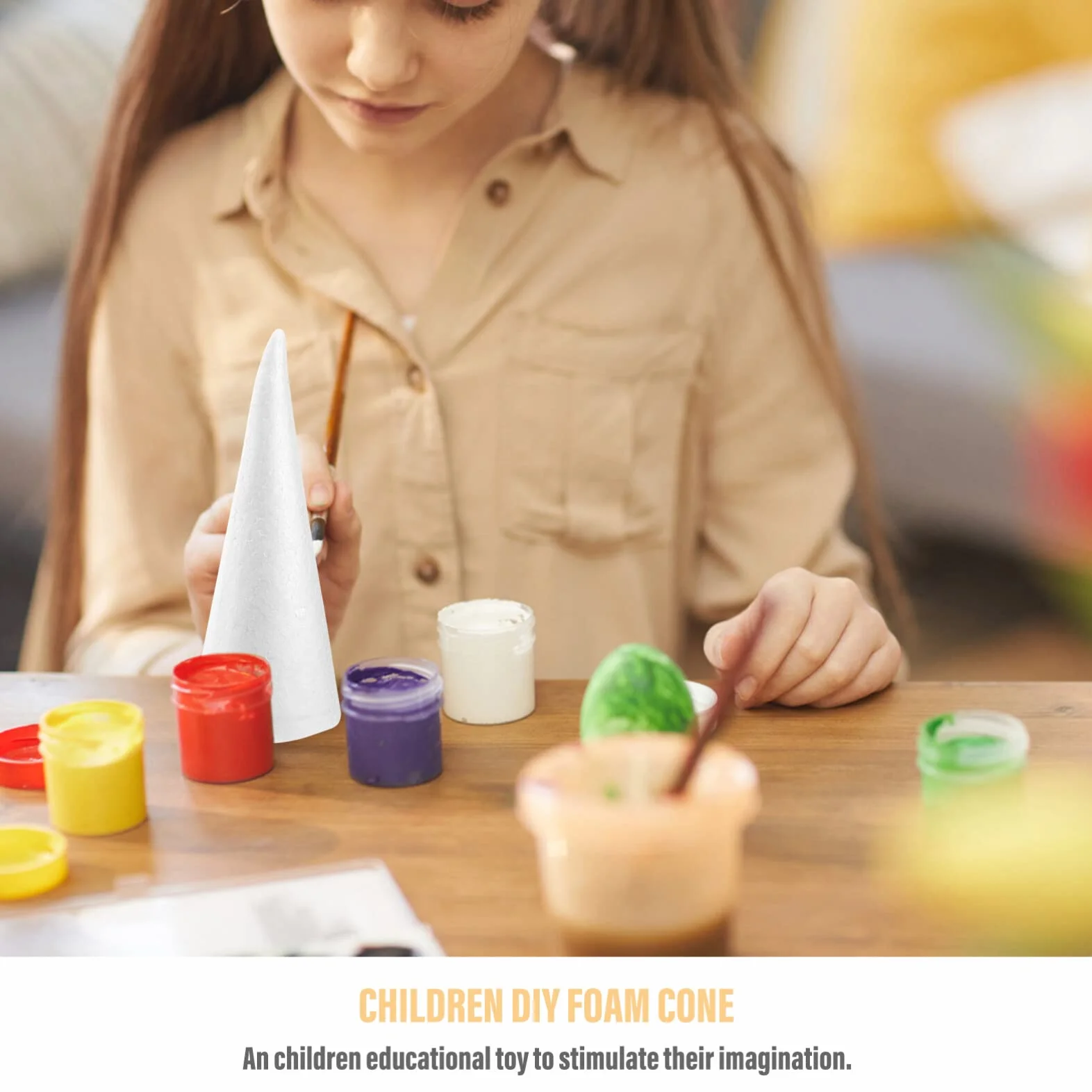 Happyyami Coni di polistirolo in schiuma per fai da te, coni di polistirolo bianco, torre conica di schiuma, materiale artistico per Natale, scuola, progetti fai da te 6