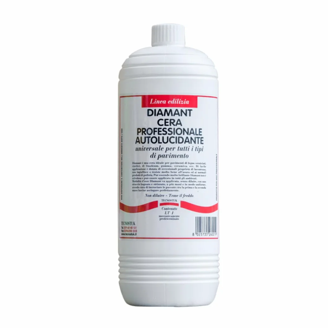 TECNOSTUK - DIAMANT 1L. - Cera Professionale Autolucidante – Ideale per Pavimenti in Legno Verniciato, Vinilico, Linoleum, Gomma, Ceramica e Gres