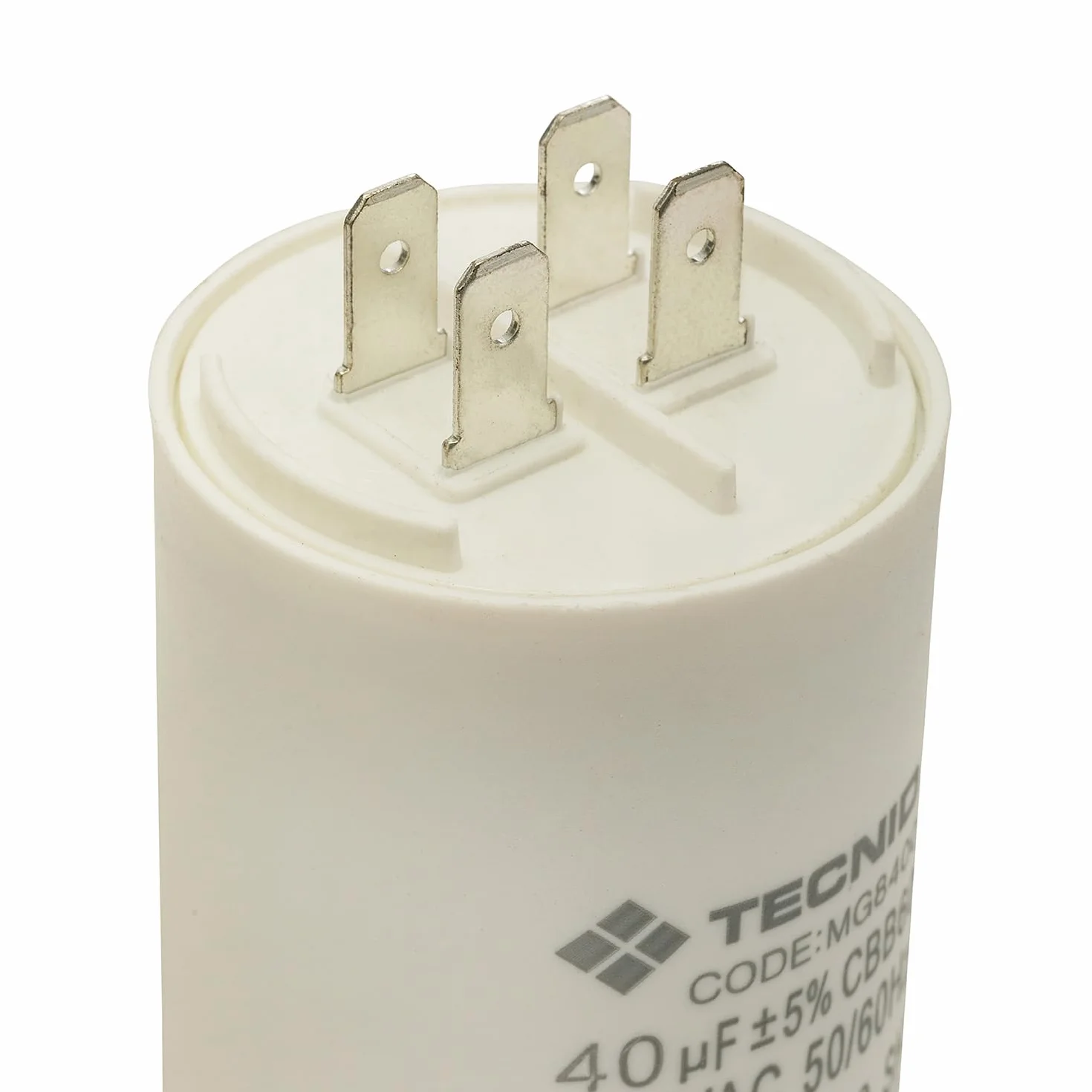 Condensatore di Spunto 45µF 450V AC fondo piatto Per Motori Monofase