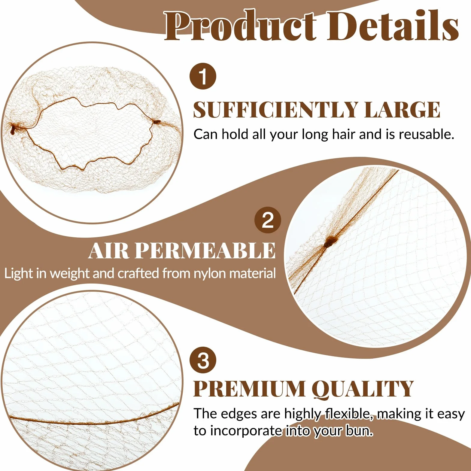 Nylon Invisible Hair Net 20 Cali 50 cm Rete Elastica per Capelli Bionda per Donna Balletto Danza