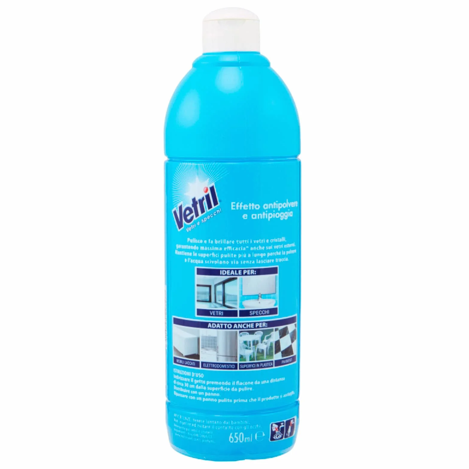 Vetril Squeeze Detergente Vetri e Specchi Multisuperficie 650 ml x 4 Pezzi