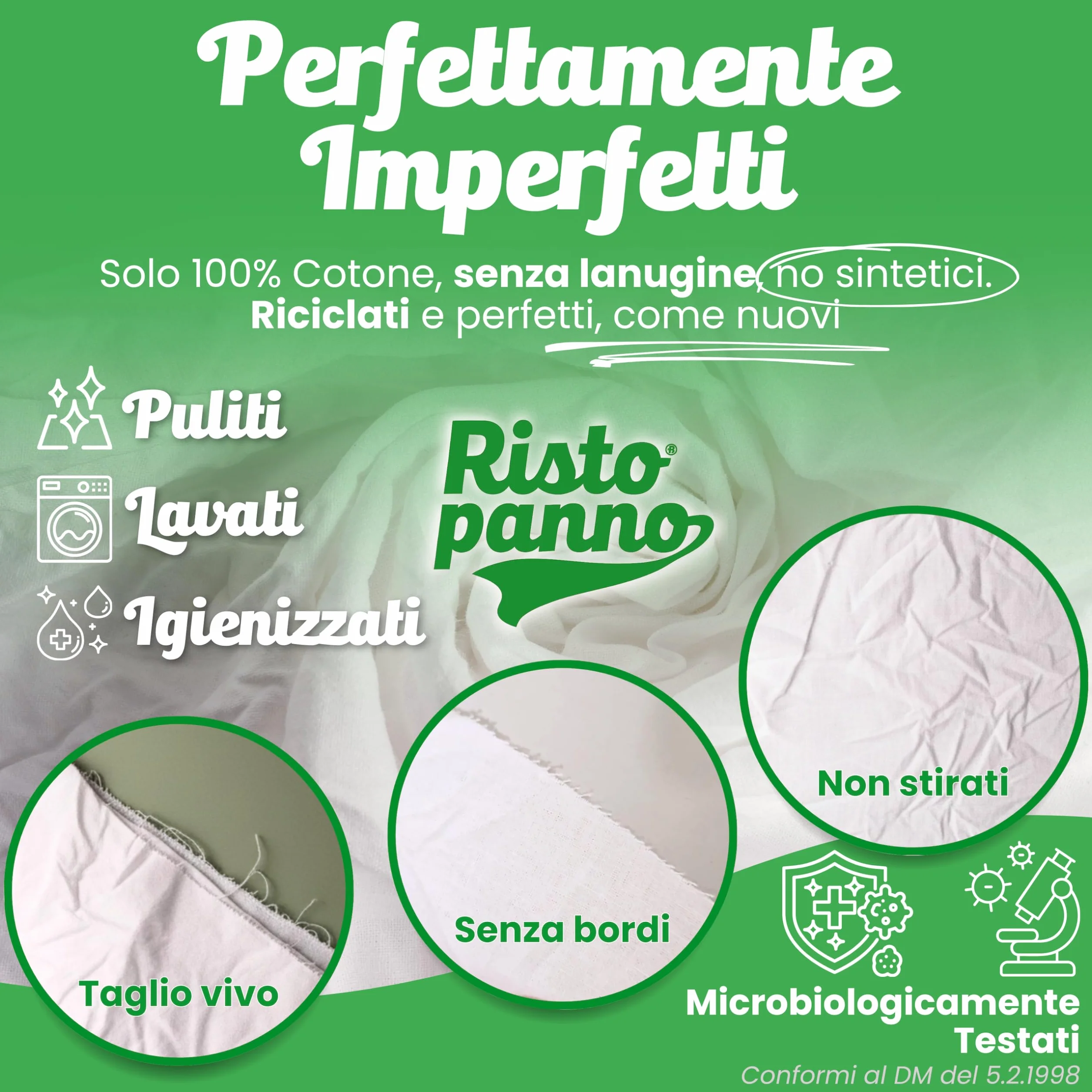 Panni Multiuso Stracci Bianchi Cotone Box 9 kg 40/50 x 50/60cm Alta Assorbenza Zero Pelucchi