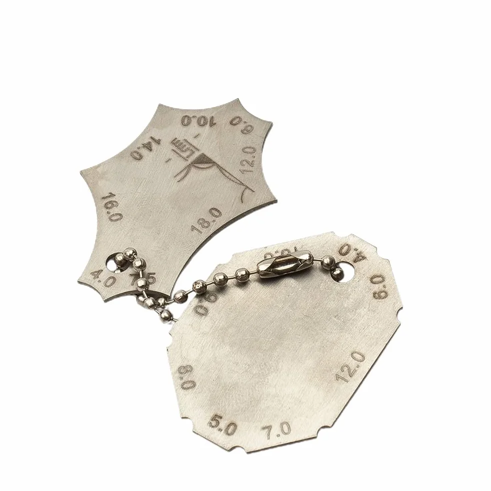 Misuratori per saldatura in acciaio inox Set 2 pezzi strumento ispezione profondità gola righello tascabile mm