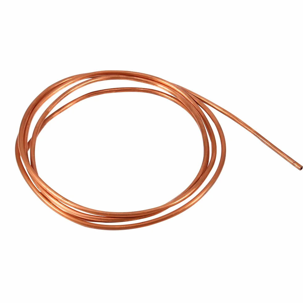 Tubo in Rame Morbido Per Condizionatore D'Aria, Tubo in Rame Morbido da 2m, Diametro Esterno 4mm Diametro Interno 3mm, Per Frigoriferi,Congelatori E Unità Raffreddamento Dell'Aria Condizionata