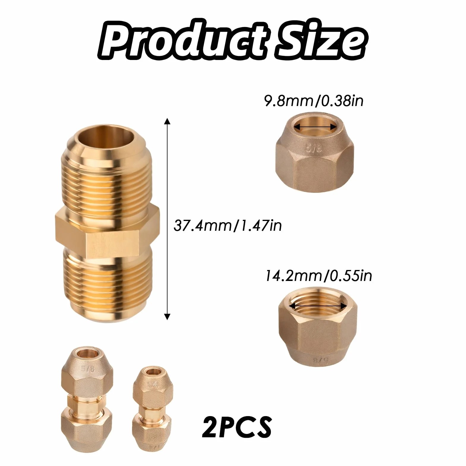 Set di prolunga per tubi di climatizzazione, 2 pezzi, collegamento tubo di rame di alta qualità per tubi refrigeranti 1/4 e 5/8, ideale per l'installazione e la riparazione di condizionatori d'aria