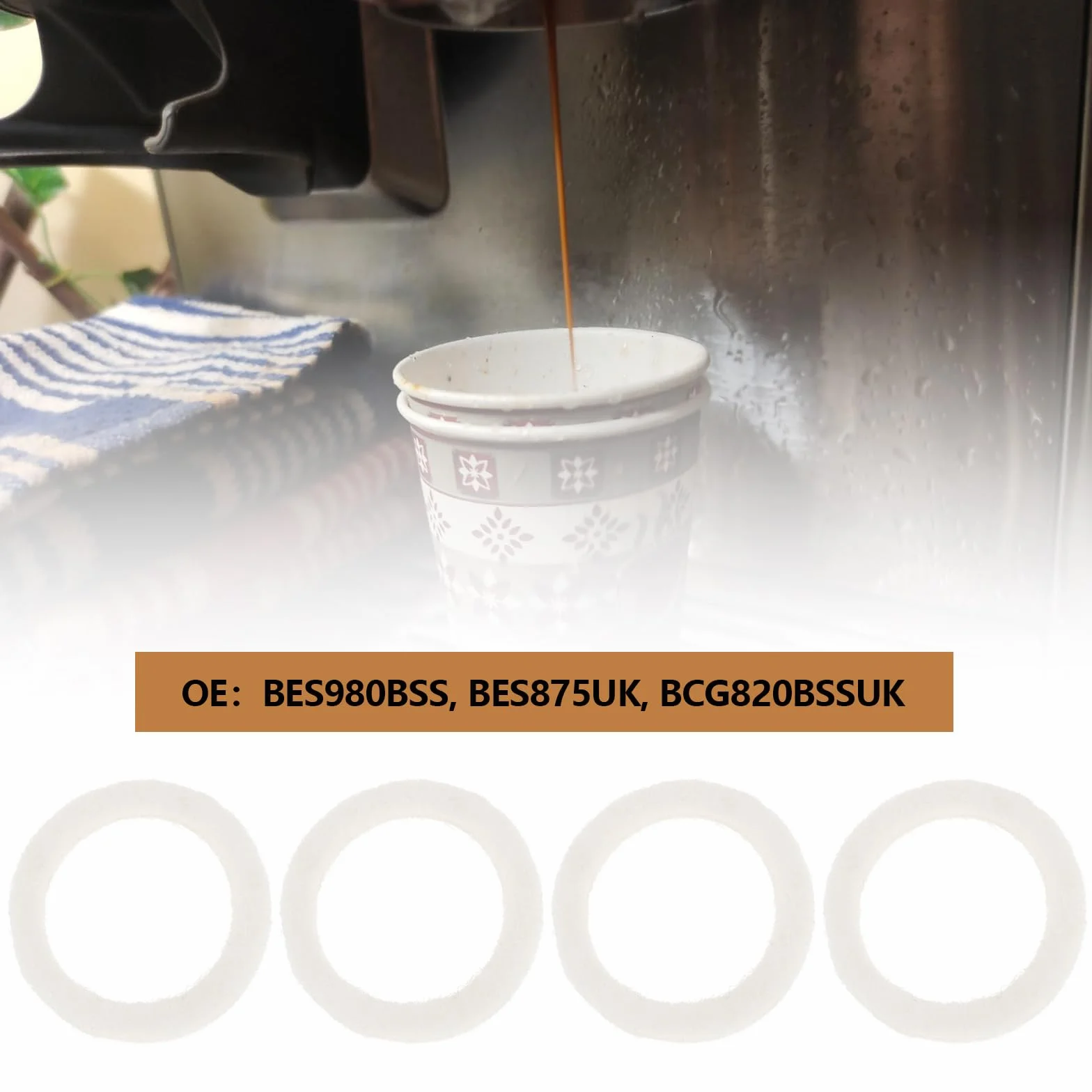 EMSea 10 dischi feltro compatibili Sage Breville macinacaffè 27x20x5 mm anello feltro BES980BSS BES875UK BCG820BSSUK