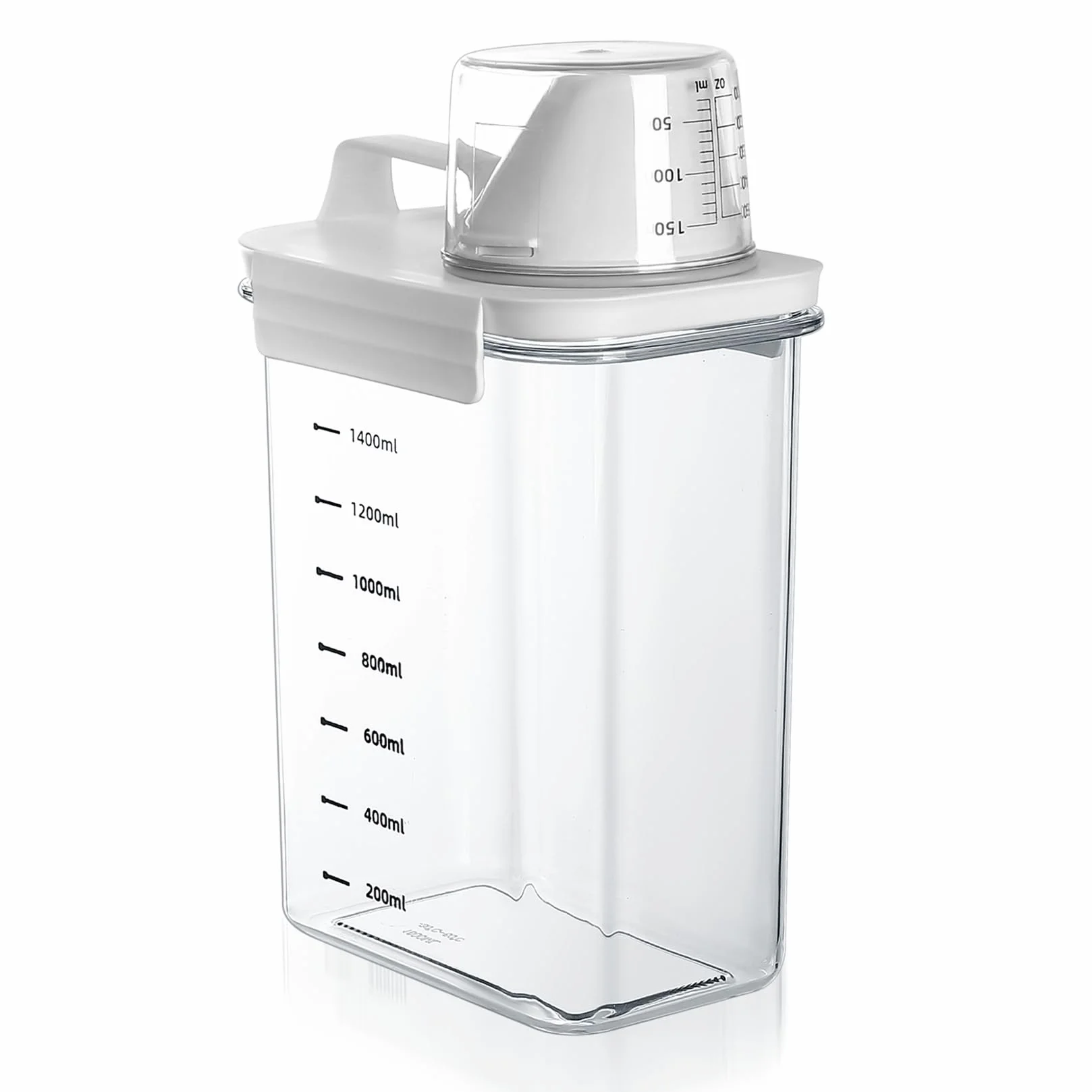 Dispenser per detersivo ermetico con misurino, Scatola per conservazione del detersivo in polvere, Dispenser per detersivo in polvere, Contenitore per detersivo,1800ml