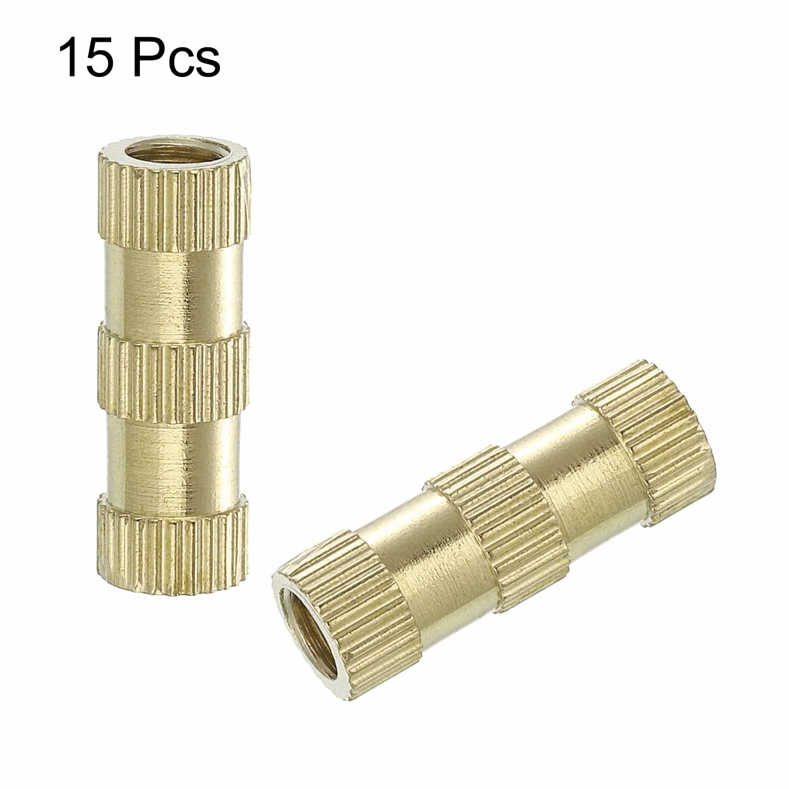 QUARKZMAN Dadi Inserti Scanalati 15pz M5 x 20mm x 7mm Inserti Filettati Femmina Ottone