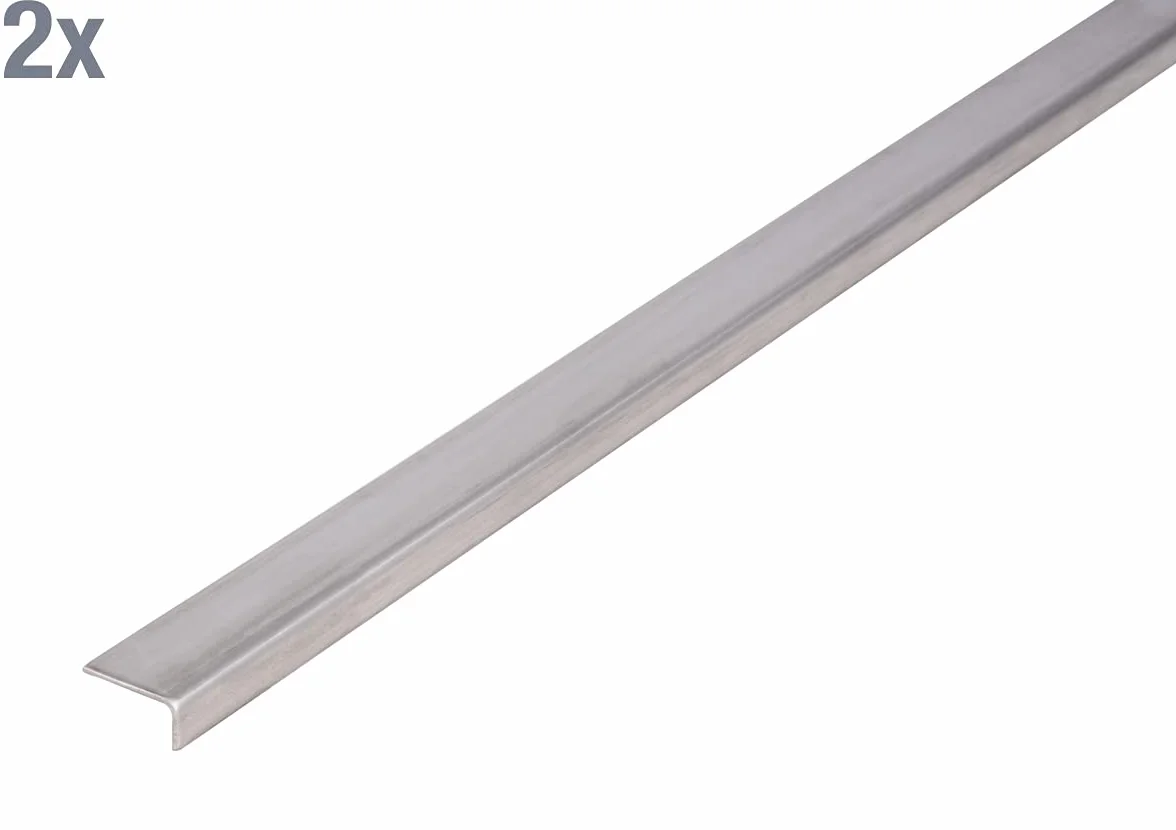 Alberts Profilo angolare in acciaio inox 1000 x 20 x 10 mm set da 2
