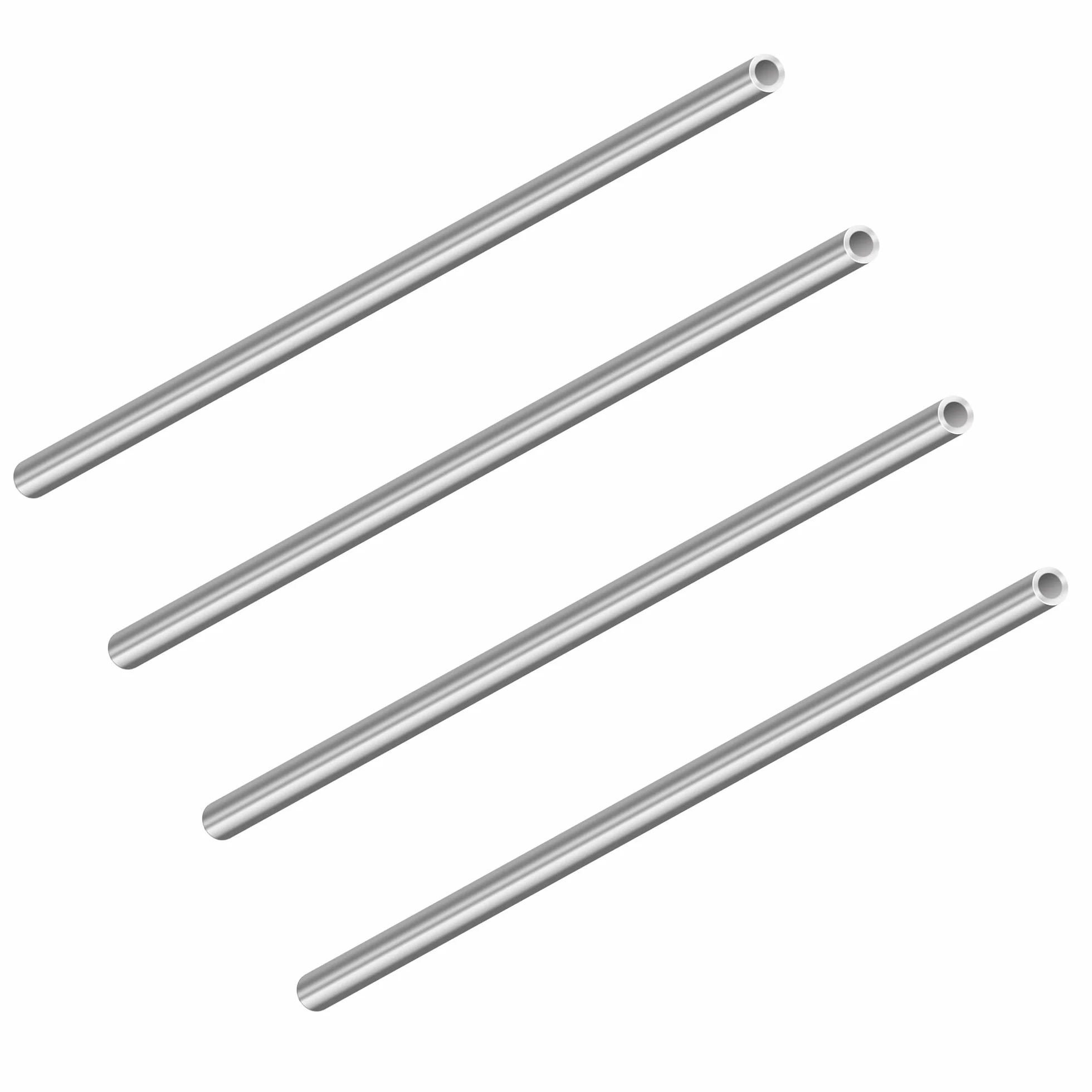 Tubo acciaio inox 304 rotondo senza cuciture 6x1 mm 200 mm 4 pezzi