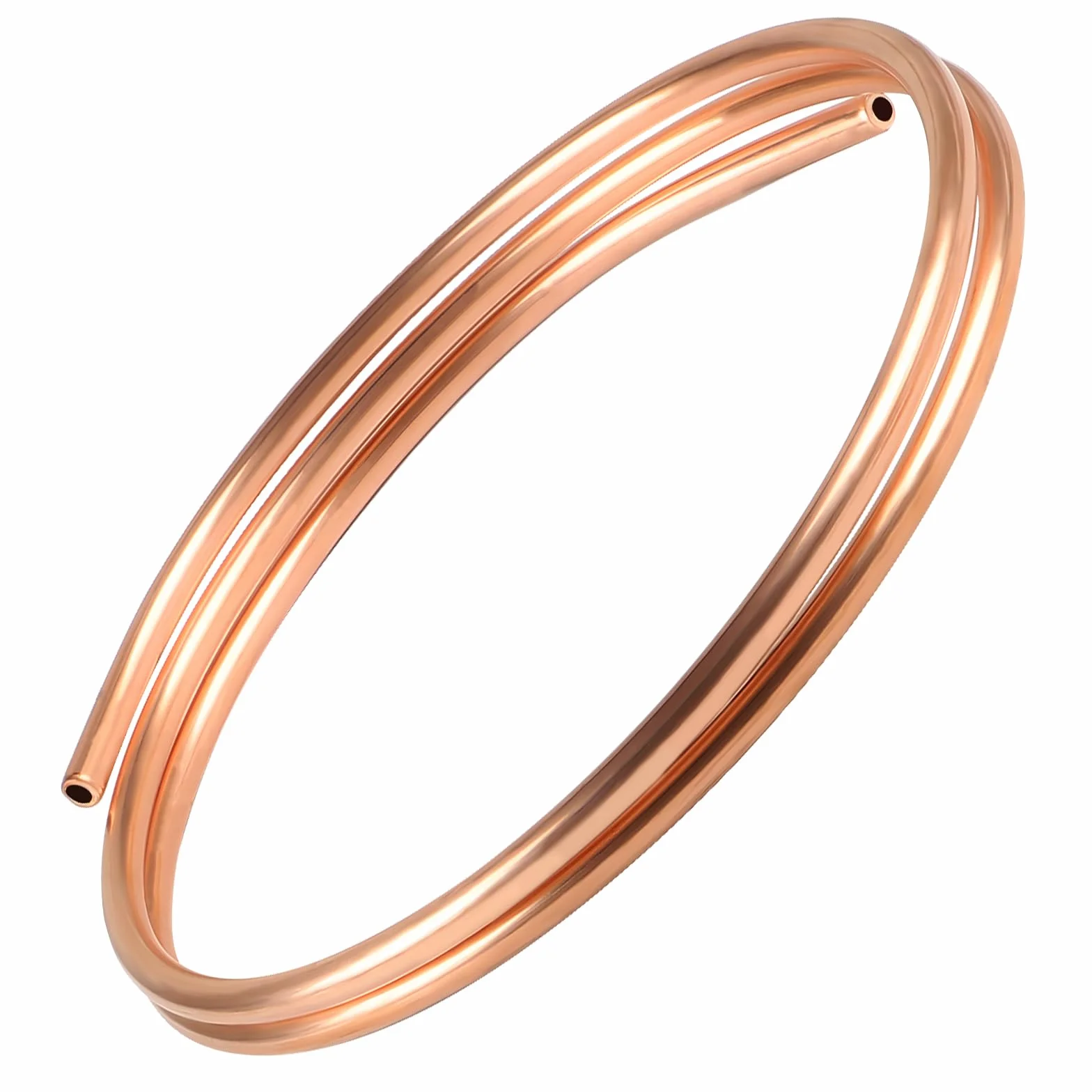 LALAGO Tubo di rame morbido OD 8mm ID 6mm, Lunghezza 1,5m, Tubo rotondo in rame, Materiale morbido per la tecnica della refrigerazione, generatori, barre di distribuzione