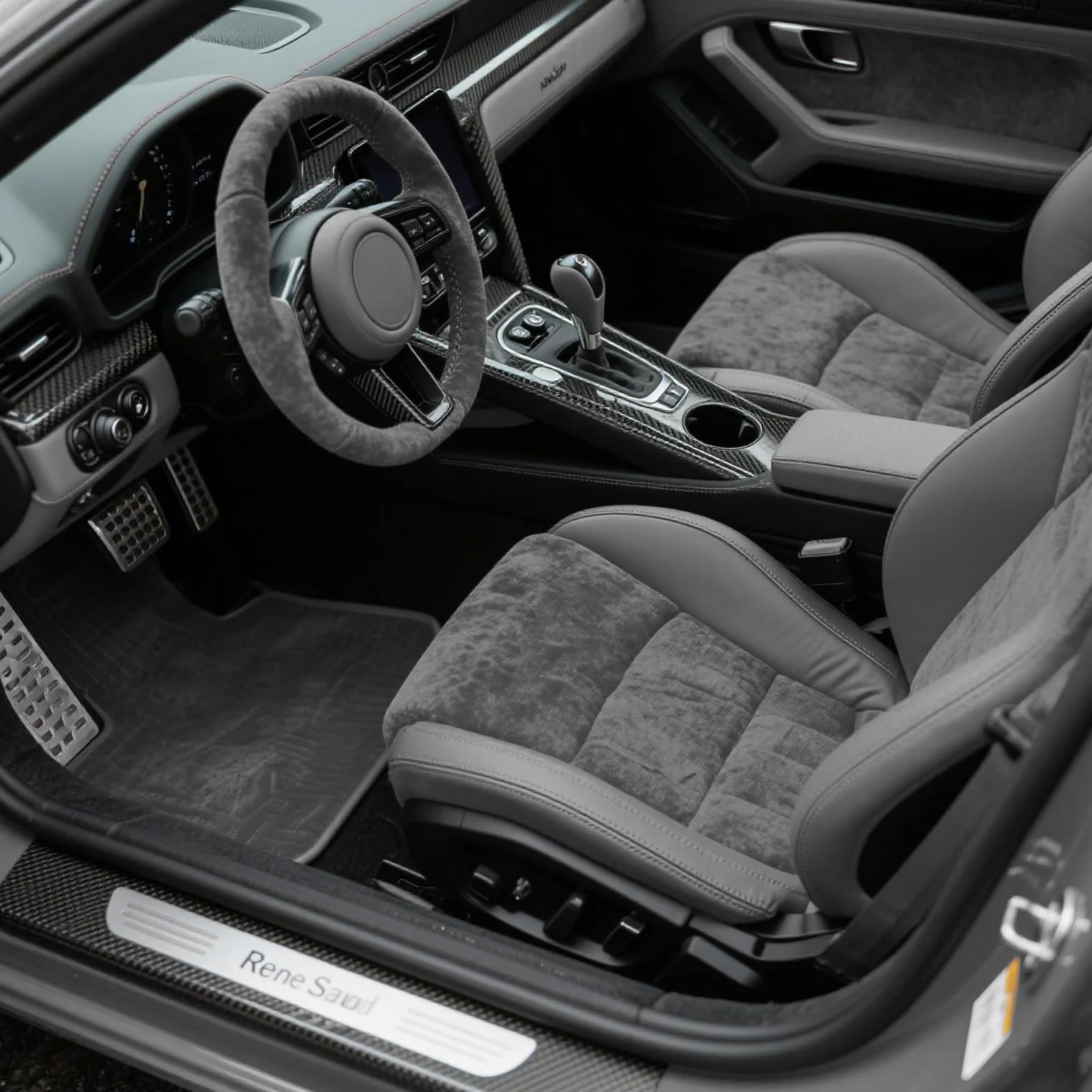 Mbsomnus Tessuto in Microfibra Autoadesivo 200x40 cm Tessuto Adesiva per Auto Grigio Scuro Pellicola vellutata per Interni Dell'abitacolo Elasticizzato per Cruscotto Interni Auto Mobili Cassetto