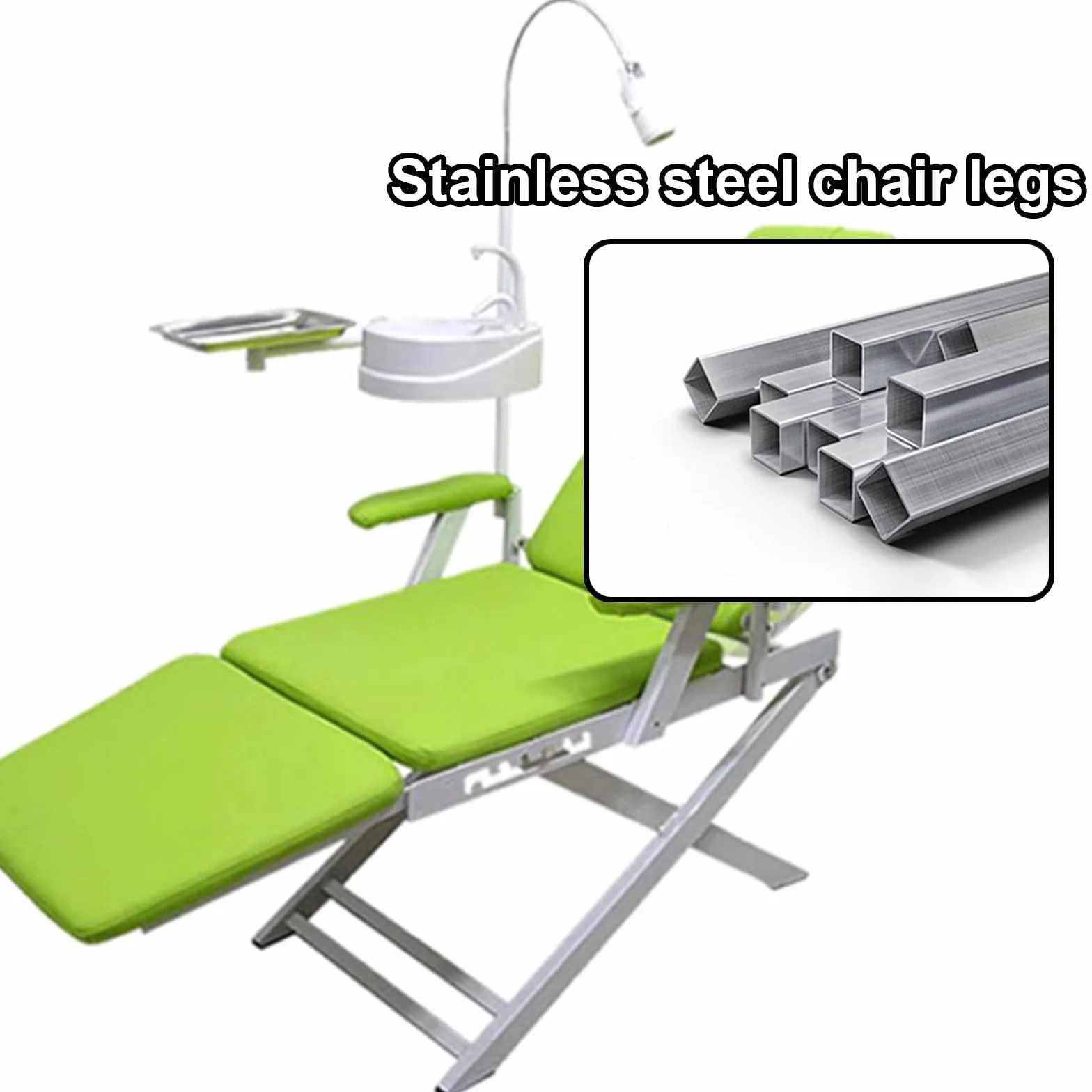 Poltrona Dentale Con Luce LED Odontoiatria Poltrona Attrezzatura Girevole A 360 Gradi Angolo Dello Schienale Regolabile 110°-180° Sedia Dentale 220vc(Blue)