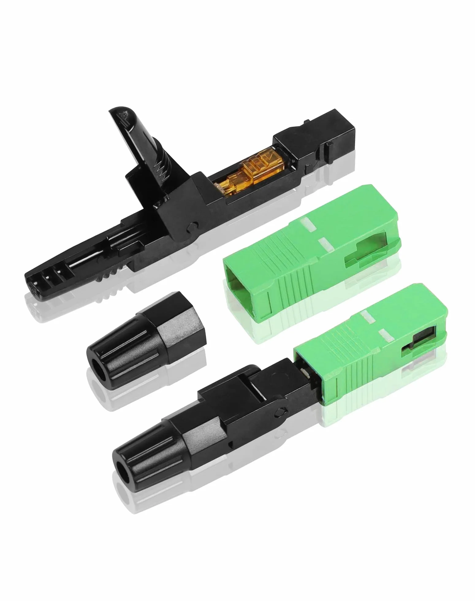 DEWIN Connettore Rapido Fibra Ottica SC/APC Adattatore Collegamento Rapido Pigtail Cavo Ottico FTTH 100 Pezzi
