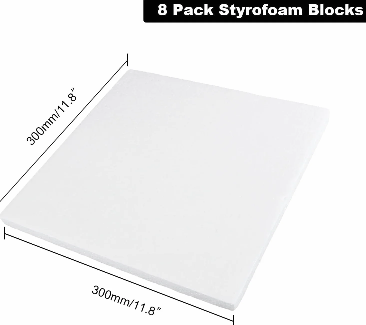 8 Pezzi Blocchi di Schiuma, 30x30x2cm Blocchi di Schiuma rettangolari Bianchi Blocchi di polistirene, Blocchi di polistirene Blocco di Schiuma di modellazione per sculture, Artigianato