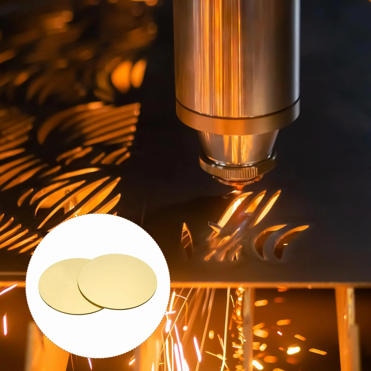 sourcing map 10 piastre rotonde in ottone, 50 mm di diametro, fogli di rame puro da 0,5 mm, H62, per artigianato, fai da te, riparazioni elettriche, uso industriale, stampaggio di metalli