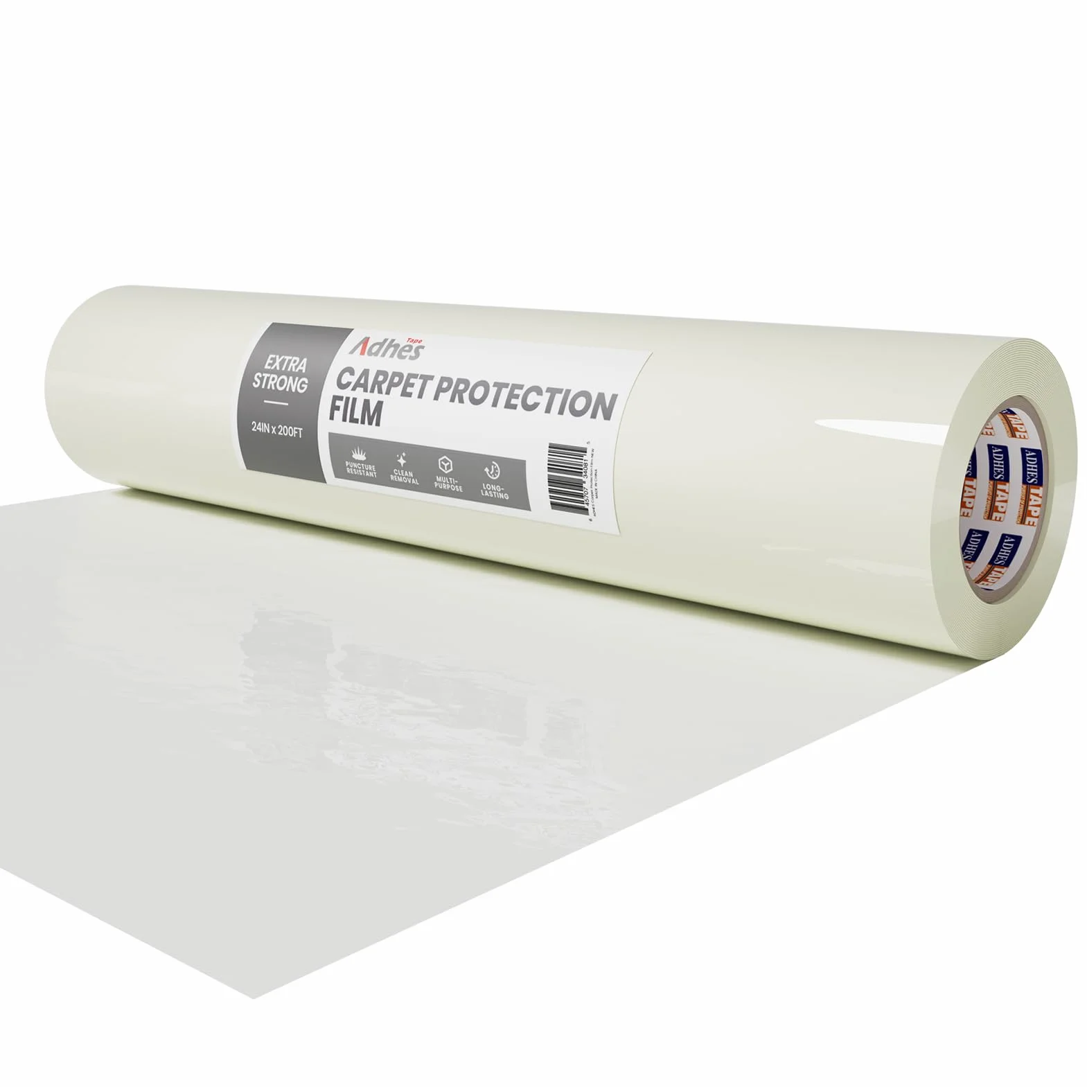 ADHES Pellicola Protettiva Per In Moquette, 60 CM X 61 M, Trasparente Autoadesiva, Antipolvere Pellicola Protettiva Temporanea In Plastica, Resistente All'Acqua