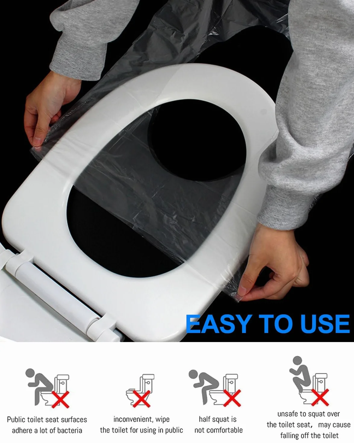 Copriwater USA e Getta Copri Tazza WC Monouso Impermeabili Biodegradabili Toilette Portatili (10pcs)