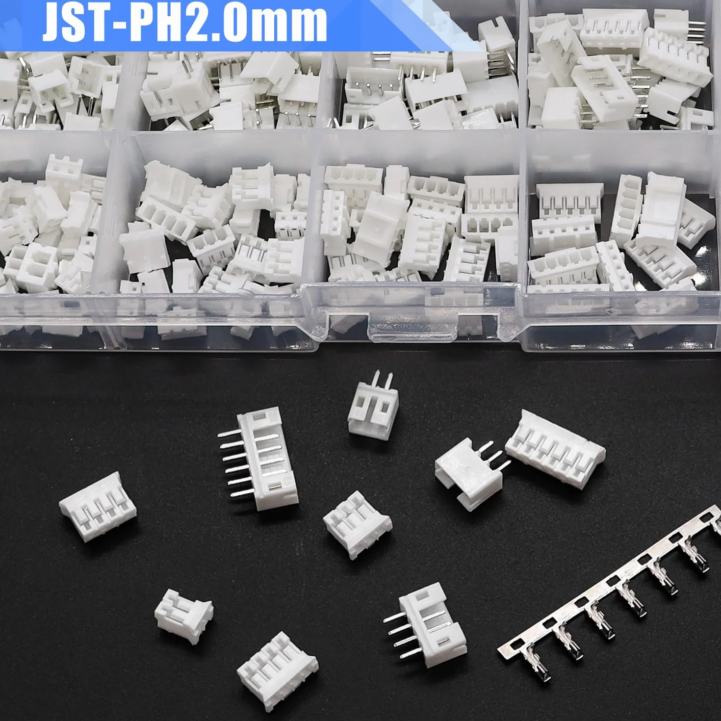 Taiss 580 pezzi Kit del connettore JST PH 2,0mm 2/3/4/5/6 pin Connettore Adattatore Terminale Maschio Femmina connettore spina del connettore del cavo,connettore femmina da 2.0mm F-066-580PCS