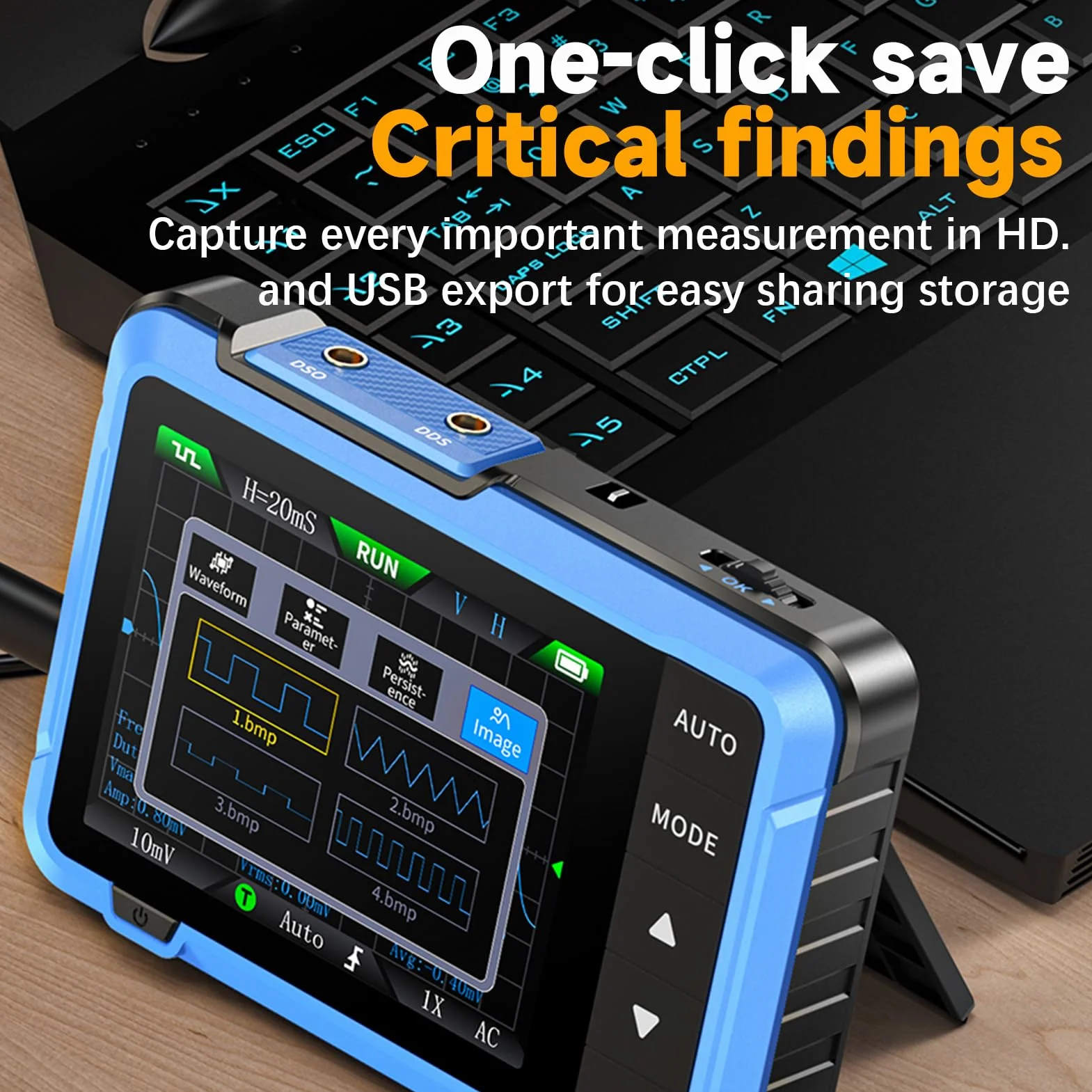 DEWIN Oscilloscopio Digitale DSO510 2 in 1 Portatile 2,8 Pollici TFT 10 MHz 48 MS/s