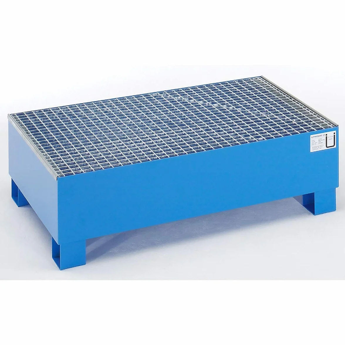 Eurokraft Basic Vasca di Raccolta Acciaio per Fusti 200 l 1200 x 800 x 360 mm Blu