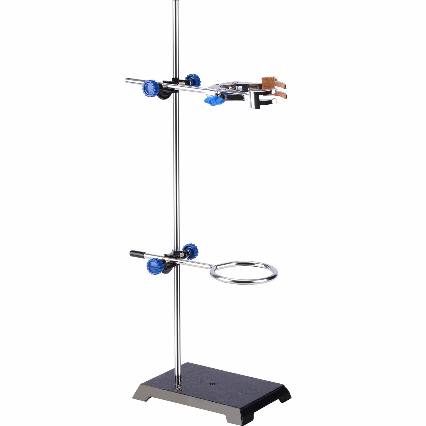 Stonylab Supporto in Acciaio per Laboratorio con Asta 56.9 cm e Morsetto 4-Prong