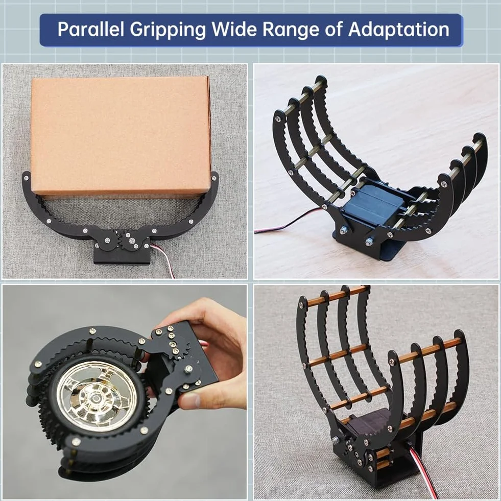 Robotico Completamente in Metallo con Pinza A Bordo Ondulato, Pinza per Mano Robotica, Braccio Robotico Ad Alta Coppia, Sostituisci L'