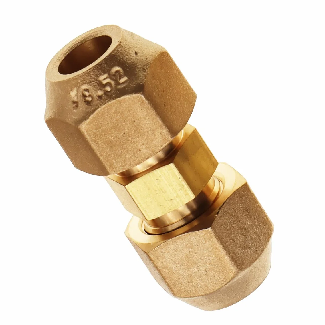Prolunga per tubi in rame per aria condizionata - Dado svasato da 1/4" e 3/8", Doppio connettore giunto, Testa di collegamento intermedia, Senza saldatura, Adatto per tubi di diametro da 1/4" e 3/8"