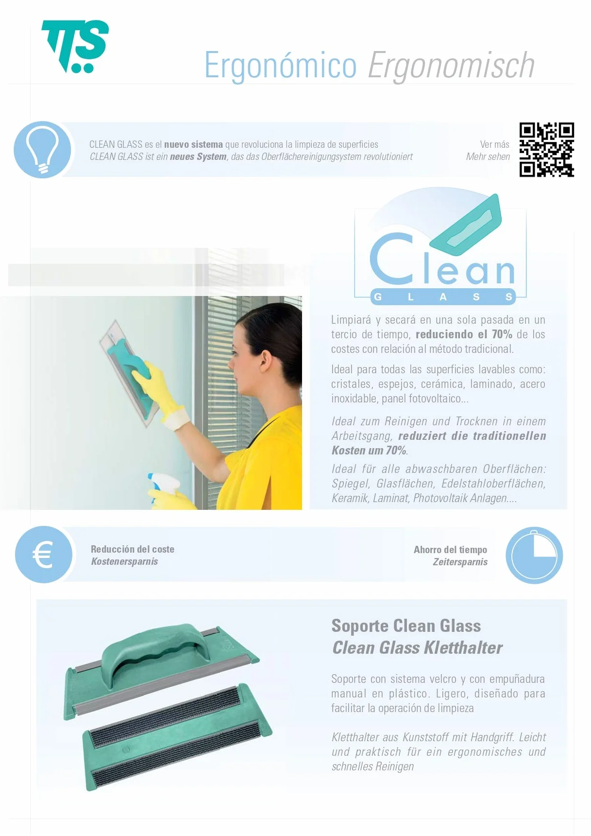 Clean Glass 30 cm, Motivo: Panno in Microfibra 30_cm Grigio
