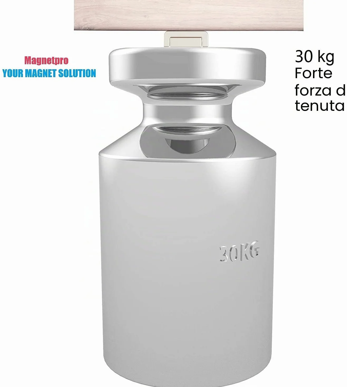 Magnetpro 8 pezzi magneti rettangolari 30 kg forza 60 x 13,5 x 5 mm con foro svasato e capsula, magnete in neodimio con base in acciaio per uso domestico e industriale con viti