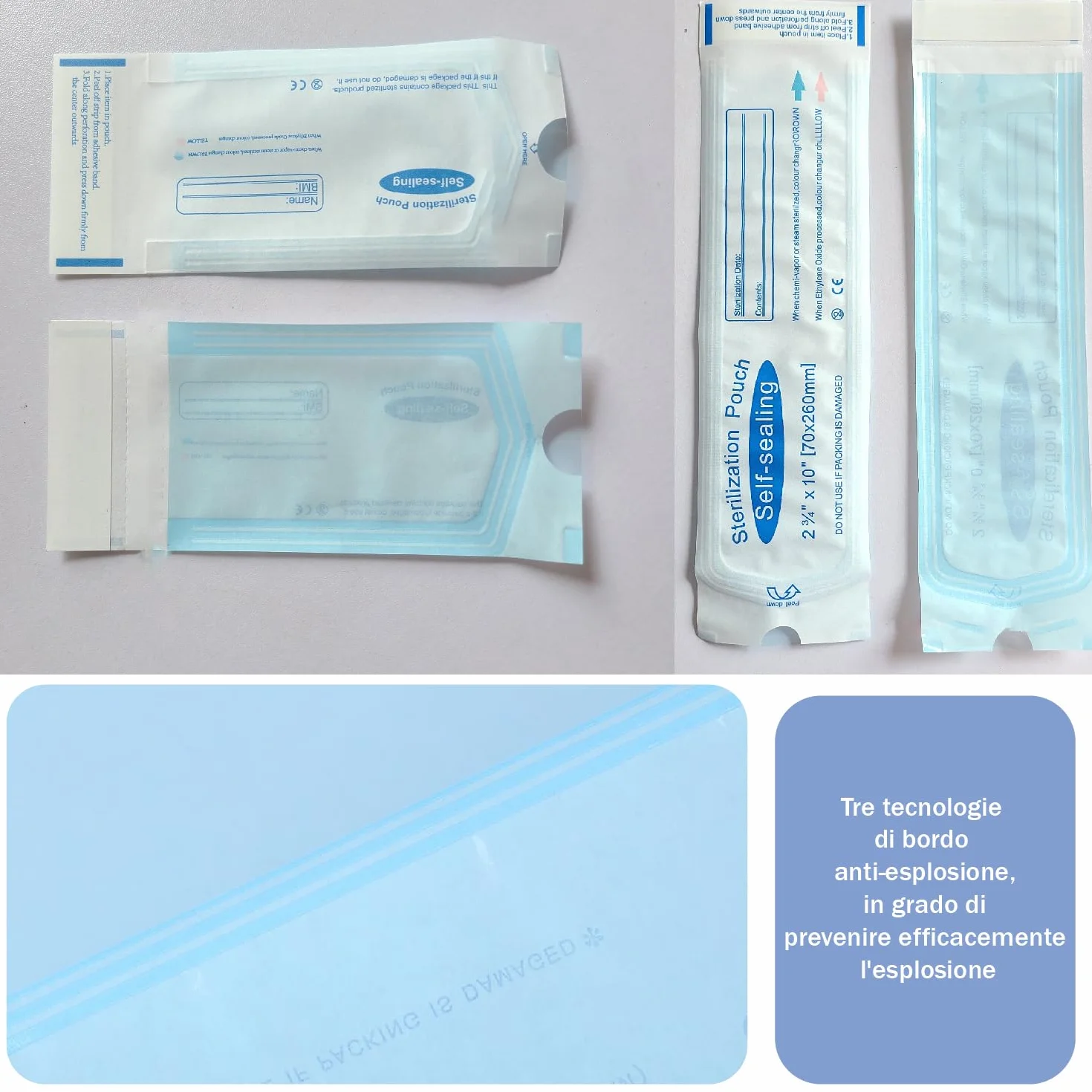 150 Pezzi Sacchetto Di Sterilizzazione, Acchetti Sterili in PVC, Sacchetti Per Autoclave, Buste Autosigillanti per Sterilizzazione, Buste Per Sterilizzazione