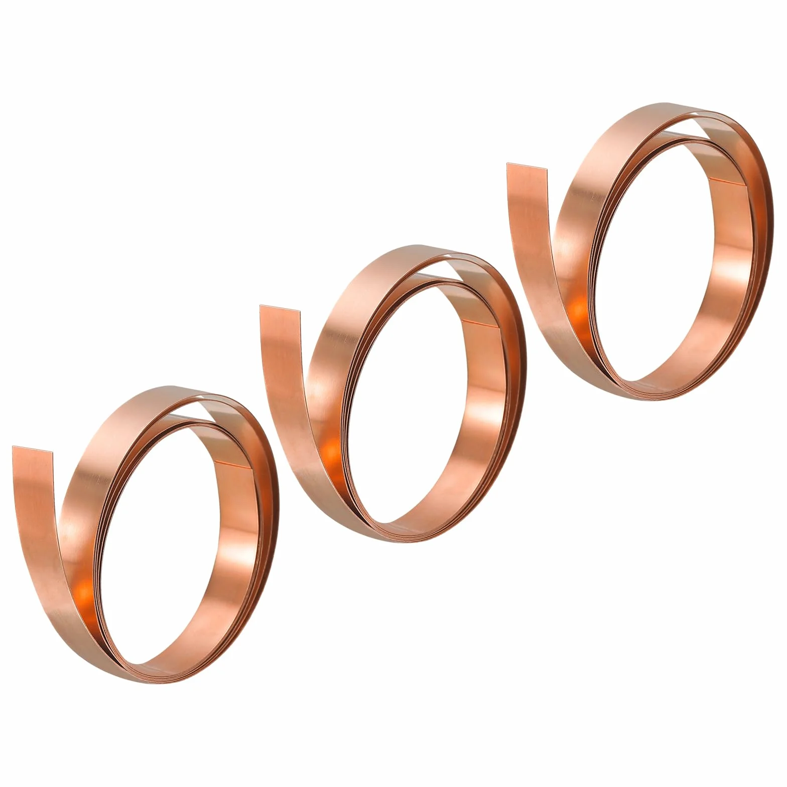 QUARKZMAN Rame Fogli Rotolo, Metallo Lamina Piastra 1000mm x 10mm x 0,5mm 3pz Rotolo di Fogli di Rame Lamiera Puro per Sbalzo