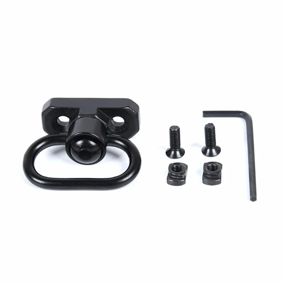 Kit di Montaggio Girevole QD per Cinghie da 3,2 cm con Pulsante di Rimozione Rapida, Adattatore per Cinghie e Base Girevole a 360°, per Protezione del Carrello