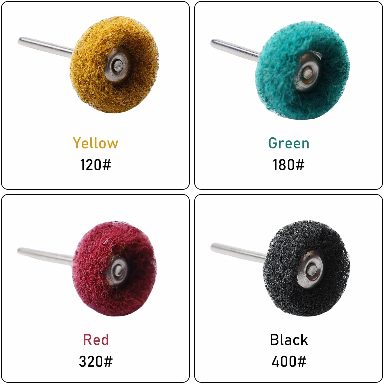 Set 100 dischi abrasivi 25 mm per Dremel, fusto 3 mm, mini ruote abrasive